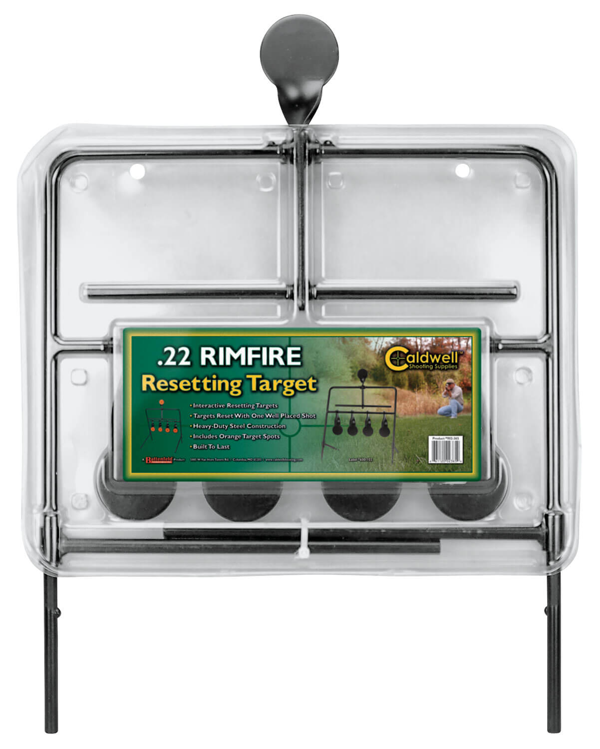 Caldwell 902365 Resetting Rimfire Resetting Steel Target Black/Orange Impact Enhancement Motion 2.50" - Image 2