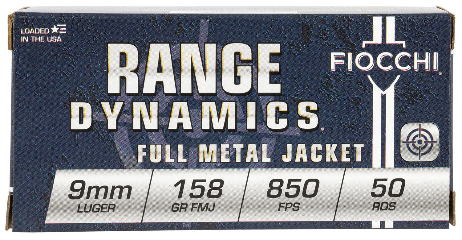 Fiocchi 9APE Range Dynamics 9mmLuger 158gr Full Metal Jacket 50rd Box - Image 2