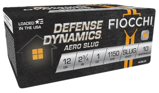Fiocchi 12LRSLUG Defense Dynamics Aero 12Gauge 2.75" 1oz RifledSlug Shot 10rd Box