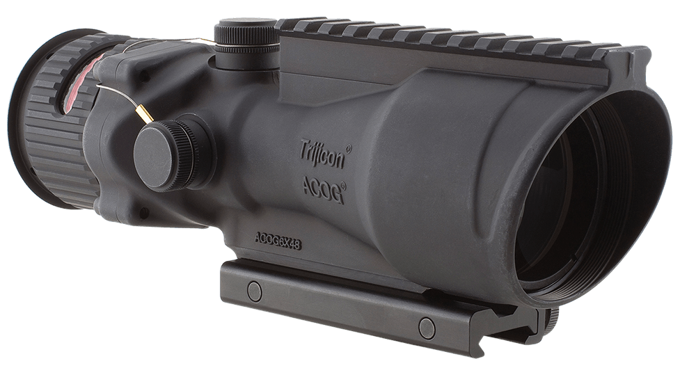 Trijicon 100006 ACOG Black Hardcoat Anodized 6x 48mm Illuminated Red Chevron 50 BMG Reticle