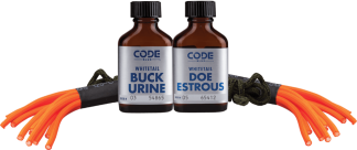 Code Blue OA1074 Double Drag Combo  Deer Attractant Doe In Estrus/Buck Urine 1 oz Bottles