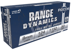 Fiocchi 9APB Range Dynamics  9mmLuger 124gr Full Metal Jacket 50rd Box