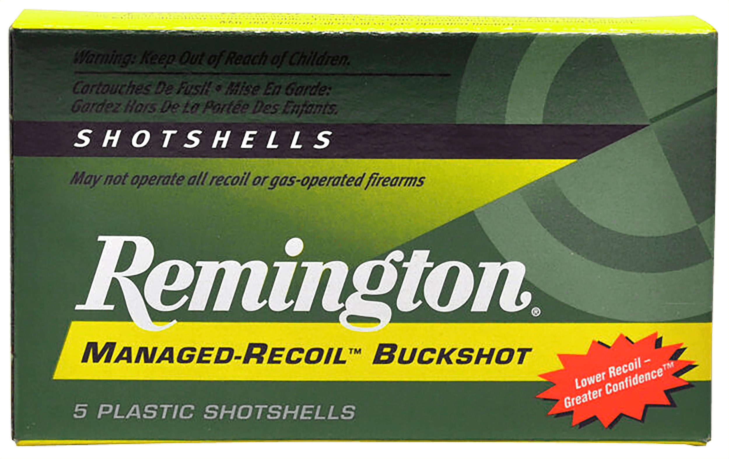 Remington Ammunition 20282 Managed Recoil Buckshot 12 Gauge 2.75" 00 Buck Shot 5 Per Box/ 20 Cs