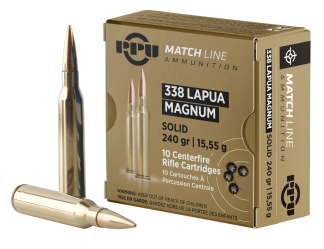PPU PPM338 Match  338 Lapua Mag 240 gr Copper Solid 10rd Box