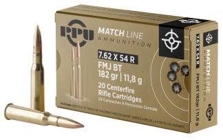 PPU PPM7 Match  7.62x54mmR 182 gr Full Metal Jacket 20rd Box
