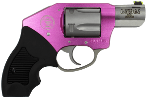 Charter Arms 53831 Undercover Lite Pink Lady Small 38 Special 5 Shot 2" Stainless Steel Barrel & Cylinder Pink Aluminum Frame w/Black Finger Grooved Rubber Grip Concealed Hammer