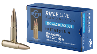 PPU PP300BH Standard Rifle  300 Blackout 125 gr Hollow Point Boat Tail 20rd Box