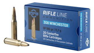 PPU PP3083 Standard Rifle 308 Win 180 gr Soft Point (SP) 20rd Box