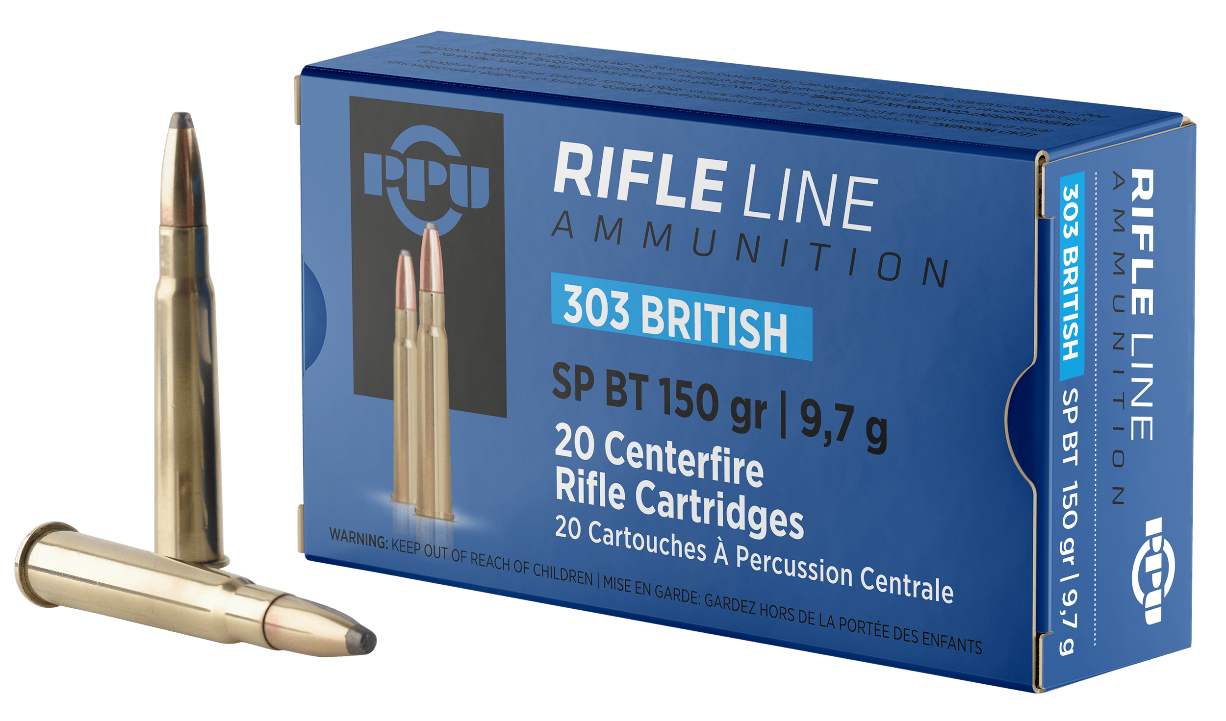 PPU PP303S1 Standard Rifle 303 British 150 gr Soft Point Boat Tail 20rd Box