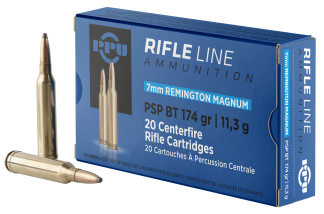 PPU PP7RM2 Standard Rifle  7mm Rem Mag 174 gr Pointed Soft Point Boat Tail 20rd Box