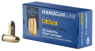 PPU PPH45F Handgun  45 ACP 230 gr Full Metal Jacket 50rd Box