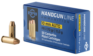 PPU PPH10F Handgun  10mm Auto 170 gr Flat Point Jacketed 50rd Box