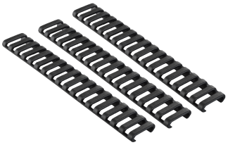 Ergo 4373BK Low-Pro Ladder Rail Covers Rifle 18 Slot Black Rubber 3 Pack