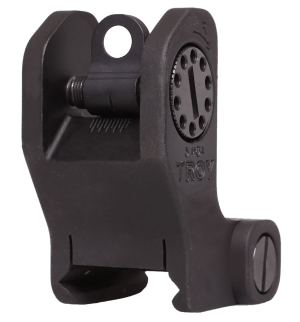 Troy Ind SSIGFRSROBT00 Rear Fixed BattleSight Round Black Hardcoat Anodized for AR-15/AR-10