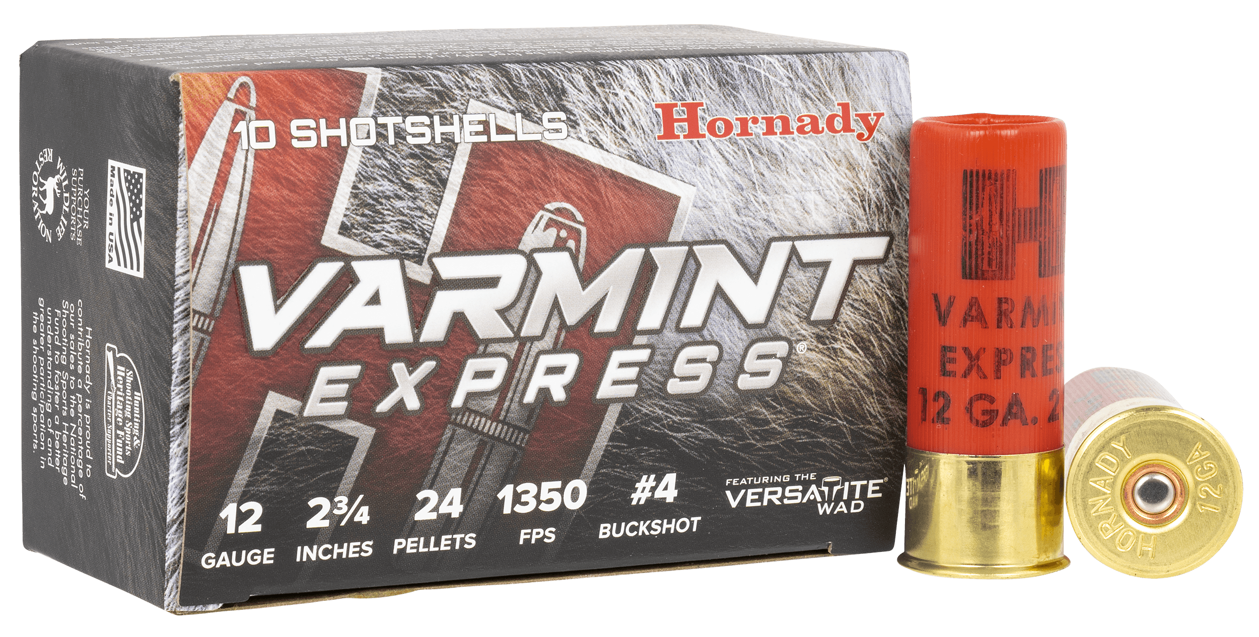 Hornady 86243 Varmint Express 12 Gauge 2.75" 4 Buck Shot 10rd Box