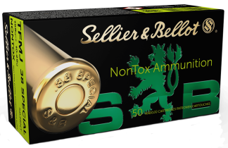 Sellier & Bellot SB38NT Handgun Non-Tox 38 Special 158 gr Total Full Metal Jacket 50rd Box