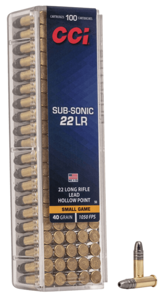 CCI 0056 Subsonic Small Game 22LR 40gr Lead Hollow Point 100rd Box