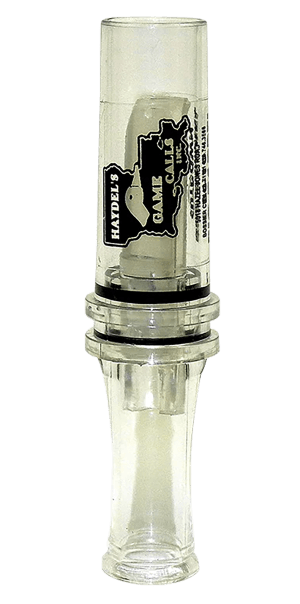 Haydel's Game Calls BC10 Big Barreled Open Call Single Reed Mallard Sounds Attracts Ducks Clear Plastic