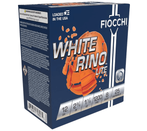 Fiocchi 12WRNL8 Exacta Target White Rino Lite 12Gauge 2.75" 1 1/8oz 8Shot 25rd Box
