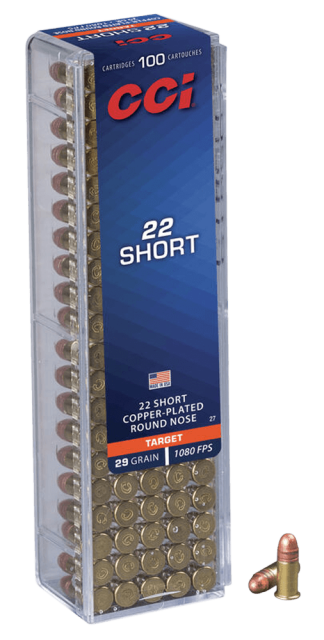CCI 0027 Target Rimfire 22Short 29gr Copper Plated Round Nose 100rd Box