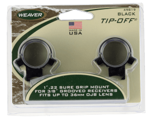 Weaver Mounts 49819 .22 Tip-Off Rings Black 1"