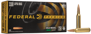 Federal GM338LM Premium Gold Medal 338 Lapua Mag 250 gr Sierra MatchKing BTHP 20rd Box