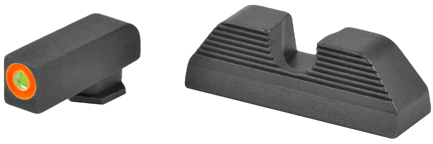 AmeriGlo GL353 Protector Sight Set for Glock Black | Green Tritium with Orange Outline Front Sight Black Rear Sight - Image 2