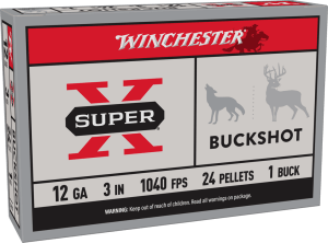 Winchester Ammo XB1231 Super X  12 Gauge 3" 1 Buck Shot 5 Per Box