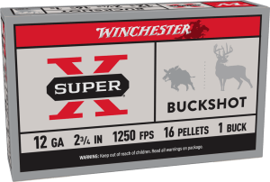 Winchester Ammo XB121 Super X  12 Gauge 2.75" 1 Buck Shot 5 Per Box