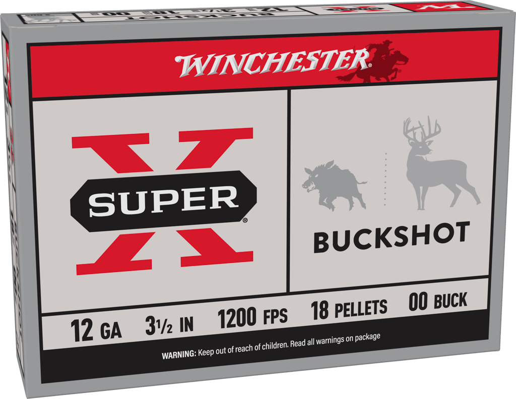 Winchester Ammo XB12L00 Super X 12 Gauge 3.50" 18 Pellets 00 Buck Shot 5 Bx