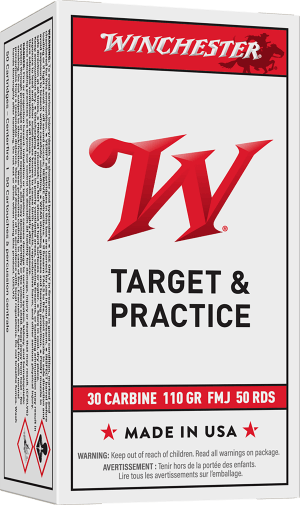 Winchester Ammo Q3132 USA 30 Carbine 110 gr Full Metal Jacket 50rd Box