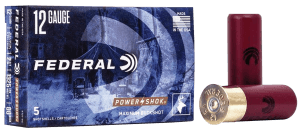 Federal F12700 Power-Shok Magnum 12Gauge 2.75" 9Pellets 1 3/16oz 00BuckShot 5 Per Box