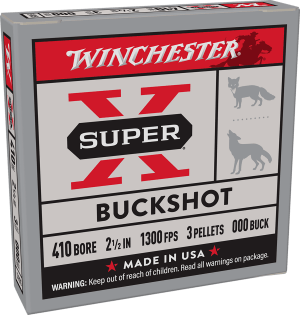 Winchester Ammo XB41000 Super X  410 Gauge 2.50" 3 Pellets 000 Buck Shot 5 Bx