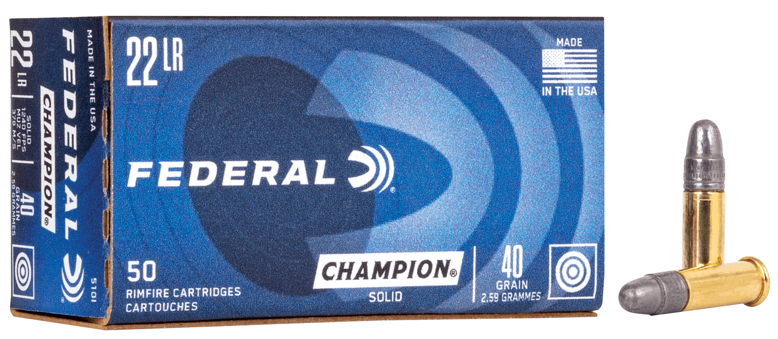 Federal 510 Champion Training Rimfire 22LR 40gr Lead Round Nose 50rd Box