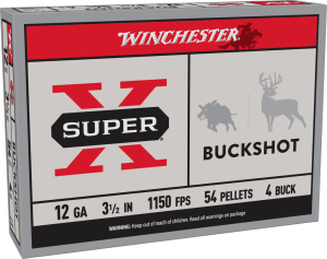 Winchester Ammo XB12L4 Super X  12 Gauge 3.50" 54 Pellets 4 Buck Shot 5 Per Box