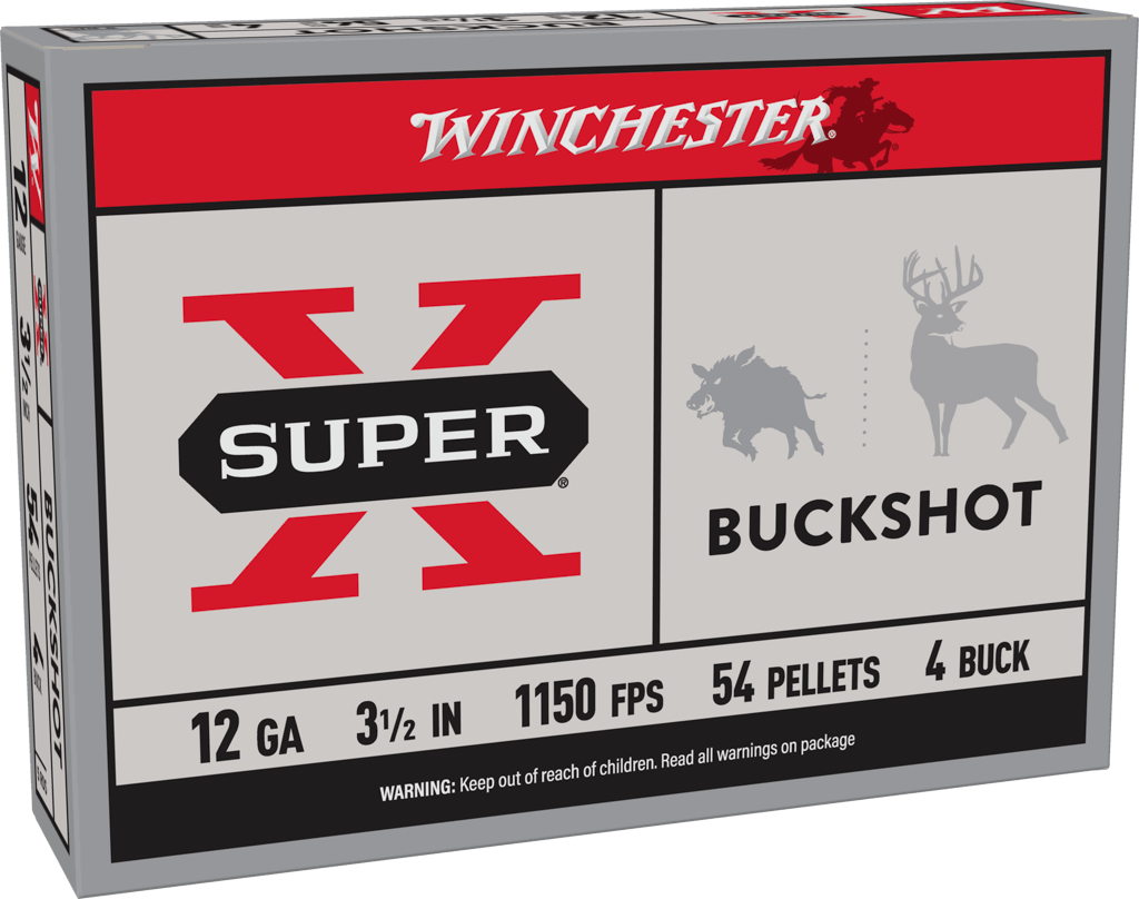 Winchester Ammo XB12L4 Super X 12 Gauge 3.50" 54 Pellets 4 Buck Shot 5 Per Box