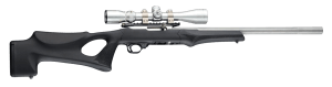 Hogue 22070 OverMolded Rifle Stock Fixed Thumbhole Black OverMolded Rubber Black Synthetic for Ruger 10/22 with .920 Diameter Barrel