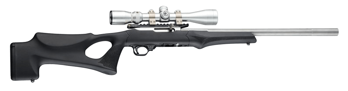 Hogue 22070 OverMolded Rifle Stock Fixed Thumbhole Black OverMolded Rubber Black Synthetic for Ruger 10/22 with .920 Diameter Barrel