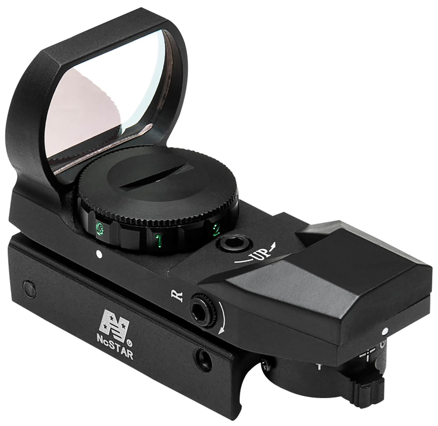 NcStar D4RGB Red & Green Four Reticle Reflex Optic Black Anodized 1 x 0.95"x 1.34" 3 MOA Red/Green Dot Multi Reticle - Image 2