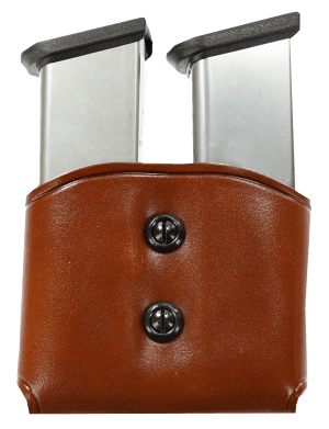 Galco DMC26 DMC Mag Carrier Double Tan Leather Belt Loop 45 ACP Belts 1.50-1.75" Wide Compatible w/ Single Stack Compatible w/ Sig P220 Compatible w/ 1911