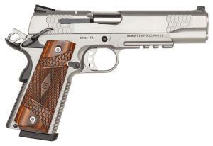 Smith & Wesson 108411 1911 E-Series Full Size Frame 45 ACP 8+1 5" Stainless Steel Barrel Satin Serrated Stainless Steel Slide Matte Stainless Steel Frame w/Beavertail & Picatinny Rail Laminate Wood Grip