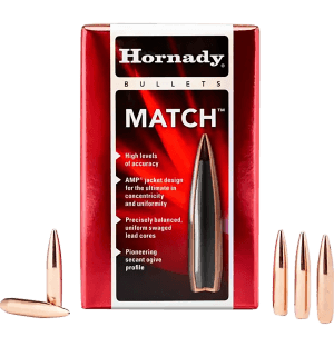 Hornady 26335 Match 6.5mm .264 140 gr Hollow Point Boat Tail Match 100rd Box/ 15 Case