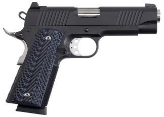 Magnum Research DE1911C 1911 45 ACP 8+1 4.33" Stainless Steel Bull Barrel Matte Black Serrated Carbon Steel Slide Matte Black Carbon Steel Frame w/Beavertail Black/Gray G10 Grip Beavertail Grip/Manual Thumb Safety Right Hand
