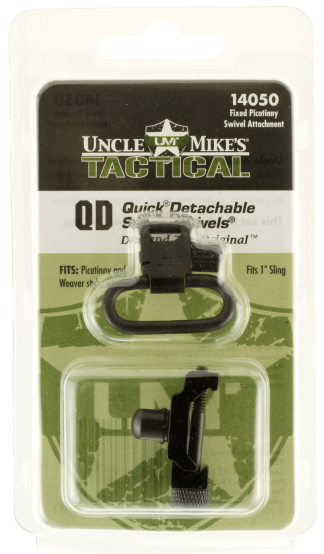 Uncle Mike's 14050 Super Swivel  Quick Detach w/Fixed Picatinny Swivel Attachment Blued 1" Loop