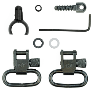 GrovTec US Inc GTSW43 Swivel Set Tube .630"-.675" 1" Black Steel Rifle