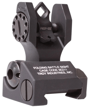 Troy Ind SSIGDOARFBT00 Rear Folding BatteleSight Dioptic Black Hardcoat Anodized for AR-15