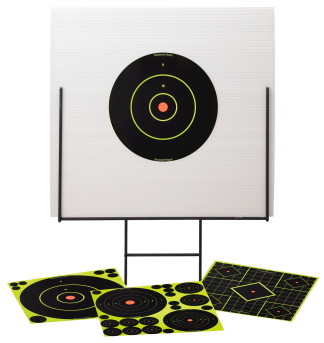 Birchwood Casey 46101 Shoot-N-C Portable Range Kit Self-Adhesive Universal Bullseye Includes Plastic Backboard/Steel Frame/Targets