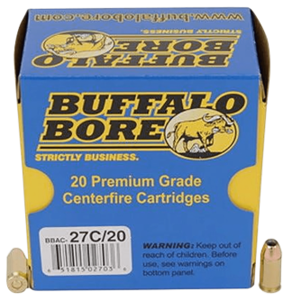 Buffalo Bore Ammunition 27C20 Personal Defense Strictly Business 380 ACP +P 90 gr Jacketed Hollow Point (JHP) 20rd Box