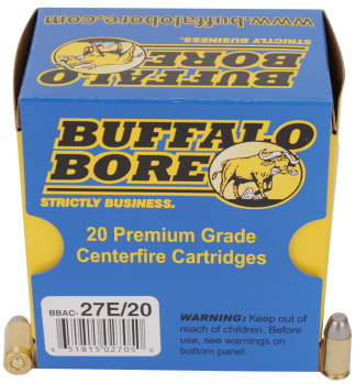 Buffalo Bore Ammunition 27E20 Standard Pressure Strictly Business 380 ACP 100 gr Hard Cast Flat Nose (HCFN) 20rd Box