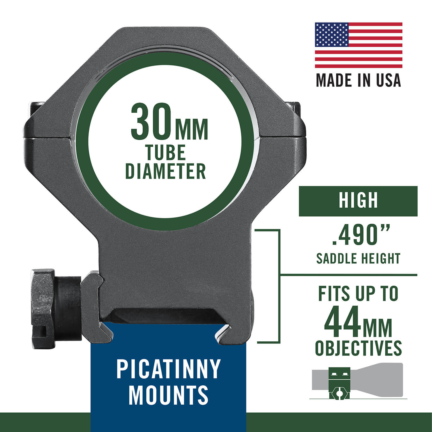 Weaver Mounts 99694 Picatinny Six-Hole 30mm High Black Anodized Aluminum - Image 3
